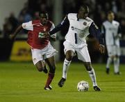 24 September 2007; Darren Mansaram, Bohemians, in action against Joseph Ndo, St. Patrick’s Athletic. FAI Ford Cup Quarter Final, St. Patrick’s Athletic v Bohemians, Richmond Park, Dublin. Picture credit; Stephen McCarthy / SPORTSFILE