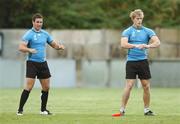 25 September 2007; Ireland's Paddy Wallace, left, and Andrew Trimble during squad training. 2007 Rugby World Cup, Pool D, Irish Squad Training, Stade Bordelais, Bordeaux, France. Picture credit: Brendan Moran / SPORTSFILE