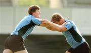 25 September 2007; Ireland captain Brian O'Driscoll, left, with Jerry Flannery during squad training. 2007 Rugby World Cup, Pool D, Irish Squad Training, Stade Bordelais, Bordeaux, France. Picture credit: Brendan Moran / SPORTSFILE