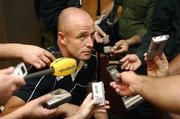 25 September 2007; Ireland's Denis Hickie speaking at a press conference. Ireland Rugby Press Conference, 2007 Rugby World Cup, Sofitel Bordeaux Aquitania, Bordeaux, France. Picture credit: Brendan Moran / SPORTSFILE