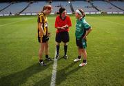 23 September 2007; Referee Maggie Farrelly speaks with team captains, Bree White, London, and Caitriona Grace, Kilkenny.TG4 All-Ireland Ladies Junior Football Championship Final, London v Kilkenny, Croke Park, Dublin. Picture credit; Brian Lawless / SPORTSFILE