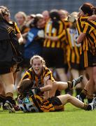 23 September 2007; Kilkenny players Aoife Gorey (25) and Sara McCarthy celebrate after the match. TG4 All-Ireland Ladies Junior Football Championship Final, London v Kilkenny, Croke Park, Dublin. Picture credit; Brian Lawless / SPORTSFILE