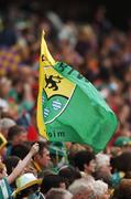 23 September 2007; A Leitrim flag is flown. TG4 All-Ireland Ladies Intermediate Football Championship Final, Wexford v Leitrim, Croke Park, Dublin. Picture credit; Brian Lawless / SPORTSFILE