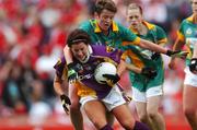 23 September 2007; Leona Tector, Wexford, in action against Ann Marie Cox, Leitrim. TG4 All-Ireland Ladies Intermediate Football Championship Final, Wexford v Leitrim, Croke Park, Dublin. Picture credit; Brian Lawless / SPORTSFILE