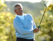 27 September 2007; Colin Montgomerie, GB&I, watches his tee shot from the 4th tee box. The Seve Trophy, Fourball, The Heritage Golf & Spa Resort, Killenard, Co. Laois. Picture credit: Matt Browne / SPORTSFILE