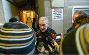 18 January 2015; Mickey Harte, Tyrone manager briefing Journalists after the game. Bank of Ireland Dr McKenna Cup, Group C, Round 3, Tyrone v Antrim, St. Tiernach's Park, Clones, Co. Tyrone. Picture credit: Oliver McVeigh / SPORTSFILE
