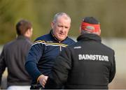 18 January 2015; Frank Fitzsimmons, Antrim manager and Mickey Harte, Tyrone Manager, shaking hands at the final whistle. Bank of Ireland Dr McKenna Cup, Group C, Round 3, Tyrone v Antrim, St. Tiernach's Park, Clones, Co. Tyrone. Picture credit: Oliver McVeigh / SPORTSFILE