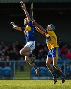 18 January 2015; Kieran Bergin, Tipperary, in action against Brendan Bugler, Clare. Waterford Crystal Cup, Quarter-Final, Clare v Tipperary, O'Garney Park, Sixmilebridge, Co. Clare. Picture credit: Diarmuid Greene / SPORTSFILE