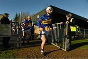 18 January 2015; Tipperary captain Brendan Maher leads his team out for the start of the game. Waterford Crystal Cup, Quarter-Final, Clare v Tipperary, O'Garney Park, Sixmilebridge, Co. Clare. Picture credit: Diarmuid Greene / SPORTSFILE