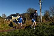 18 January 2015; Waterford's Thomas O'Gorman leads his team-mates out for the warm-up before the game against Cork. McGrath Cup, Semi-Final, Cork v Waterford, Clashmore, Co. Waterford. Picture credit: Matt Browne / SPORTSFILE