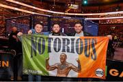 18 January 2015; Irish UFC fans, from left, Brian Malone, Cian Bushell and Brendan Dawson, from Dublin, ahead of the UFC Fight Nigh at the TD Garden, Boston, Massachusetts, USA.  Picture credit: Ramsey Cardy / SPORTSFILE