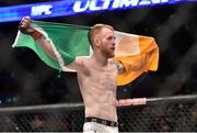 18 January 2015; Paddy Holohan celebrates his unanimous decision victory over Shane Howell following their flyweight bout. UFC Fight Night, Paddy Holohan v Shane Howell, TD Garden, Boston, Massachusetts, USA. Picture credit: Ramsey Cardy / SPORTSFILE