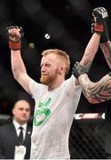 18 January 2015; Paddy Holohan is announced as winner via unanimous decision in his flyweight bout against Shane Howell. UFC Fight Night, Paddy Holohan v Shane Howell, TD Garden, Boston, Massachusetts, USA. Picture credit: Ramsey Cardy / SPORTSFILE