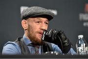 18 January 2015; Conor McGregor speaking during a post-fight press conference. UFC Fight Night, Conor McGregor v Dennis Siver, TD Garden, Boston, Massachusetts, USA. Picture credit: Ramsey Cardy / SPORTSFILE