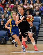 19 January 2015; Orla Casey, St Vincent's Secondary School Cork, in action against Niamh Lynch, Christ King Cork. All-Ireland Schools Cup U19A Girls Final, St Vincent's Secondary School Cork v Christ King Cork. National Basketball Arena, Tallaght, Dublin. Picture credit: Barry Cregg / SPORTSFILE