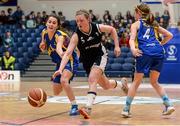 19 January 2015; Edel Thornton, St Vincent's Secondary School Cork, in action against Ciara Murray, left, and Edel Thornton, Christ King Cork. All-Ireland Schools Cup U19A Girls Final, St Vincent's Secondary School Cork v Christ King Cork. National Basketball Arena, Tallaght, Dublin. Picture credit: Barry Cregg / SPORTSFILE