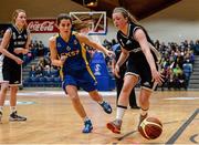 19 January 2015; Edel Thornton, St Vincent's Secondary School Cork, in action against Ciara Murray, Christ King Cork. All-Ireland Schools Cup U19A Girls Final, St Vincent's Secondary School Cork v Christ King Cork. National Basketball Arena, Tallaght, Dublin. Picture credit: Barry Cregg / SPORTSFILE