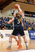 19 January 2015; Hannah McCarthy, Christ King Cork, in action against Edel thornton, St Vincent's Secondary School Cork. All-Ireland Schools Cup U19A Girls Final, St Vincent's Secondary School Cork v Christ King Cork. National Basketball Arena, Tallaght, Dublin. Picture credit: Barry Cregg / SPORTSFILE