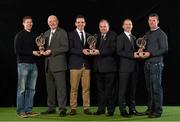 19 January 2015; AIB, sponsor to both the GAA and Camogie Club Championships, has today honoured eleven club players from Camogie, Hurling and Football at #TheToughest club player awards. Voted for by national and regional GAA media, the players were selected based on their overall performance throughout the 2014/15 club season. Pictured at the awards are footballers, from left, Gary Sice, Corofin, Co. Galway, Denis O'Callaghan, Head of AIB Branch Banking, Ger Brennan, St Vincents, Dublin, Uachtarán Chumann Lúthchleas Gael Liam Ó Néill, and Brian Keating, AIB Brand Director, and  Patsy Bradley, Slaughtneil, Co. Derry. For exclusive content and to see why the AIB Club Championships are #TheToughest follow us @AIB_GAA and on Facebook at facebook.com/AIBGAA. AIB #TheToughest Awards, Croke Park, Dublin. Photo by Sportsfile