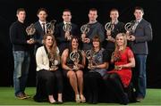 19 January 2015; AIB, sponsor to both the GAA and Camogie Club Championships, has today honoured eleven club players from Camogie, Hurling and Football at #TheToughest club player awards. Voted for by national and regional GAA media, the players were selected based on their overall performance throughout the 2014/15 club season. Pictured at the awards are, back row, from left, Gary Sice, Corofin, Co. Galway, football, Paudie O'Brien, Co. Limerick, hurling, Ger Brennan, St Vincent's, Dublin, football, Patsy Bradley, Slaughtneil, Co. Derry, football, Paul Braniff, Portaferry, Co. Down, football, and  TJ Reid, Ballyhale Shamrocks, Co. Kilkenny, hurling. Front row from left, Rachel Monaghan, Mullagh, Co. Galway, Camogie, Raquel McCarry, Loughiel Shamrocks, Co. Antrim, Stacey Keogh, Oulart The Ballagh, Co. Wexford, and Anna Geary, Milford, Co. Cork. For exclusive content and to see why the AIB Club Championships are #TheToughest follow us @AIB_GAA and on Facebook at facebook.com/AIBGAA. AIB #TheToughest Awards, Croke Park, Dublin. Photo by Sportsfile