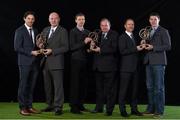 19 January 2015; AIB, sponsor to both the GAA and Camogie Club Championships, has today honoured eleven club players from Camogie, Hurling and Football at #TheToughest club player awards. Voted for by national and regional GAA media, the players were selected based on their overall performance throughout the 2014/15 club season. Pictured at the awards are hurlers, from left, Paudie O'Brien, Kilmallock, Co. Limerick, Denis O'Callaghan, Head of AIB Branch Banking, Paul Braniff, Portaferry, Co. Down, Uachtarán Chumann Lúthchleas Gael Liam Ó Néill, and Brian Keating, AIB Brand Director, and TJ Reid, Ballyhale Shamrocks, Co. Kilkenny. For exclusive content and to see why the AIB Club Championships are #TheToughest follow us @AIB_GAA and on Facebook at facebook.com/AIBGAA. AIB #TheToughest Awards, Croke Park, Dublin. Photo by Sportsfile