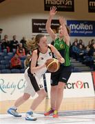 19 January 2015; Olga Burke, Gort Community School, in action against Orla O'Dowd, St Nathy's College. All-Ireland Schools Cup U19C Girls Final, St Nathy's College v Gort Community School. National Basketball Arena, Tallaght, Dublin. Picture credit: Barry Cregg / SPORTSFILE