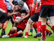 19 January 2015; Shane O'Gorman, CUS, in action against Ben Crowley, St. Andrew's College. Bank of Ireland Leinster Schools Fr. Godfrey Cup Quarter-Final, St. Andrew's College v CUS, Donnybrook Stadium, Donnybrook, Dublin. Picture credit: Piaras Ó Mídheach / SPORTSFILE