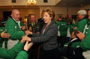26 September 2007; President Mary McAleese meets Special Olympic athletes at a ceremony to mark the final leg of the Irish Law Enforcement Torch Run Ceremony in aid of Special Olympics Ireland. This event is the final send off for TEAM Ireland before they depart for the Special Olympics World Summer Games. The 2007 Special Olympics World Summer Games will take place in Shanghai, China from 2nd October 2007 to the 11th October 2007. Westmanstown, Dublin. Picture credit: David Maher / SPORTSFILE