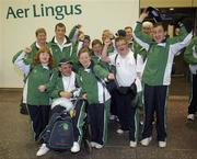 27 September 2007; On their way!: Members of the swimming team pictured at Dublin Airport prior to TEAM Ireland's departure to the Special Olympics World Summer Games. The 2007 Special Olympics World Summer Games will take place in Shanghai from the 2nd October to the 11th October 2007. Ireland will be represented by a team of 143 athletes and 55 coaches who will participate in 11 sports. Dublin Airport, Dublin. Picture credit: Brian Lawless / SPORTSFILE
