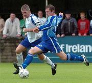 18 August 2007; Mark McAllister, Dungannon Swifts, in action against William Murphy, Linfield. CIS Insurance Cup, Group A, Dungannon Swifts v Linfield, Stangmore Park, Dungannon, Co. Tyrone. Picture credit: Michael Cullen / SPORTSFILE