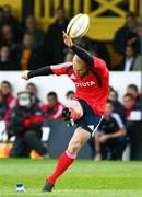 28 September 2007; Munster's Paul Warwick attempts a kick at goal. Magners League, Dragons v Munster, Rodney Parade, Newport, Wales. Picture credit; Steve Pope / SPORTSFILE