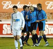 28 September 2007; Conor Sammon, 2nd from right, UCD, celebrates after scoring his side's first goal from the penalty spot. eircom League of Ireland Premier Division, UCD v Waterford United, Belfield Park, Dublin.  Picture credit; Paul Mohan / SPORTSFILE