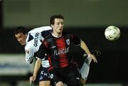 28 September 2007; David Mooney, Longford Town, in action against Graham Gartland, Drogheda United. eircom League of Ireland Premier Division, Longford Town v Drogheda United, Flancare Park, Longford. Picture credit; David Maher / SPORTSFILE