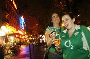 27 September 2007; Ireland rugby fans Catherine, left, and Caroline Higgins, from Carrickmacross, Co. Monaghan, in Paris ahead of their side's Pool D game with Argentina in the Parc De Princes on Sunday next. Paris, France. Picture credit: Brendan Moran / SPORTSFILE