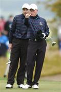 29 September 2007; Oliver Wilson, left, and Simon Dyson, GB&I, line up a putt on the 11th green. The Seve Trophy, Greensomes, The Heritage Golf & Spa Resort, Killenard, Co. Laois. Picture credit: Matt Browne / SPORTSFILE