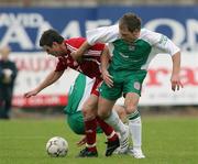 29 September 2007; Conor Hagan, Portadown, in action against Kieran O'Connor, Cliftonville. Carnegie Premier League, Portadown v Cliftonville. Shamrock Park, Portadown, Co. Armagh. Picture credit; Oliver McVeigh / SPORTSFILE