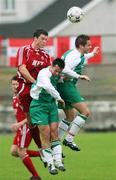 29 September 2007; Phillip Craig, Portadown, in action against Francis Murphy and Chriss Scannell, Cliftonville. Carnegie Premier League, Portadown v Cliftonville. Shamrock Park, Portadown, Co. Armagh. Picture credit; Oliver McVeigh / SPORTSFILE