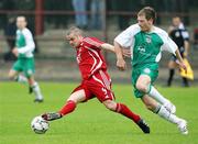29 September 2007; Gary McCutcheon, Portadown, in action against Kieran O'Connor, Cliftonville. Carnegie Premier League, Portadown v Cliftonville. Shamrock Park, Portadown, Co. Armagh. Picture credit; Oliver McVeigh / SPORTSFILE