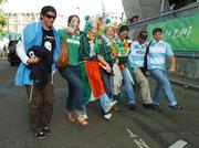 30 September 2007; Ireland and Argentinian fans enjoying some fun before the game. 2007 Rugby World Cup, Pool D, Ireland v Argentina, Parc des Princes, Paris, France. Picture credit; Brendan Moran / SPORTSFILE