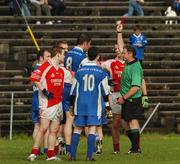 30 September 2007; Gary Smyth, Kiltimagh, 8, is sent off by referee Vincent Neary. TF Royal Hotel and Theatre Mayo Intermediate Football Championship Final, Ballintubber v Kiltimagh, McHale Park, Castlebar, Co. Mayo. Picture credit; Pat Murphy / SPORTSFILE *** Local Caption ***
