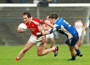 30 September 2007; Alan Dillon, Ballintubber, in action against Conor Heneghan, Kiltimagh. TF Royal Hotel and Theatre Mayo Intermediate Football Championship Final, Ballintubber v Kiltimagh, McHale Park, Castlebar, Co. Mayo. Picture credit; Pat Murphy / SPORTSFILE *** Local Caption ***