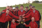 30 September 2007; GB&I team captain Nick Faldo with his winning team. The Seve Trophy, The Heritage Golf & Spa Resort, Killenard, Co. Laois. Picture credit: Matt Browne / SPORTSFILE