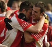 30 September 2007; Brian Feeney, left, and Micheal Hoban, Ballintubber, celebrate after the match. TF Royal Hotel and Theatre Mayo Intermediate Football Championship Final, Ballintubber v Kiltimagh, McHale Park, Castlebar, Co. Mayo. Picture credit; Stephen McCarthy / SPORTSFILE *** Local Caption ***