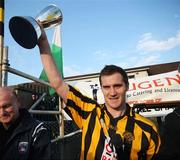 30 September 2007; Crossmaglen Rangers captain John McEntee, holds aloft the Gerry Fagan memorial cup, after victory in the final. Nugent's Catering Armagh Senior Football Championship Final, Crossmaglen Rangers v Pearse Og, St Oliver Plunkett Park, Crossmaglen, Co Armagh. Picture credit; Oliver McVeigh / SPORTSFILE