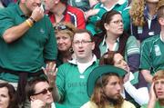 30 September 2007; Ireland fans react to an Argentina try during the match. 2007 Rugby World Cup, Pool D, Ireland v Argentina, Parc des Princes, Paris, France. Picture credit; Brian Lawless / SPORTSFILE