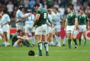 30 September 2007; Denis Leamy at the final whistle. 2007 Rugby World Cup, Pool D, Ireland v Argentina, Parc des Princes, Paris, France. Picture credit; Brian Lawless / SPORTSFILE
