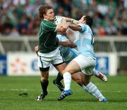 30 September 2007; Brian O'Driscoll, Ireland, is tackled by Felipe Contepomi, Argentina. 2007 Rugby World Cup, Pool D, Ireland v Argentina, Parc des Princes, Paris, France. Picture credit; Brendan Moran / SPORTSFILE
