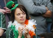 30 September 2007; An Ireland fan watches the dying moments of the match. 2007 Rugby World Cup, Pool D, Ireland v Argentina, Parc des Princes, Paris, France. Picture credit; Brian Lawless / SPORTSFILE