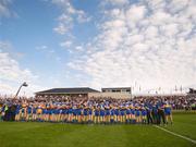 30 September 2007; The Dromard team stand for the national anthem before the start of the game. Longford Senior Football Championship Final, Dromard v Colmcille, Pearse Park, Longford. Picture credit; David Maher / SPORTSFILE