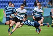 20 January 2015; Marc Baker, St. Gerard's School, is tackled by Patrick Murtagh, Castleknock College. Bank of Ireland Leinster Schools Vinnie Murray Cup Semi-Final, Castleknock College v St. Gerard's School, Donnybrook Stadium, Donnybrook, Dublin. Picture credit: Barry Cregg / SPORTSFILE